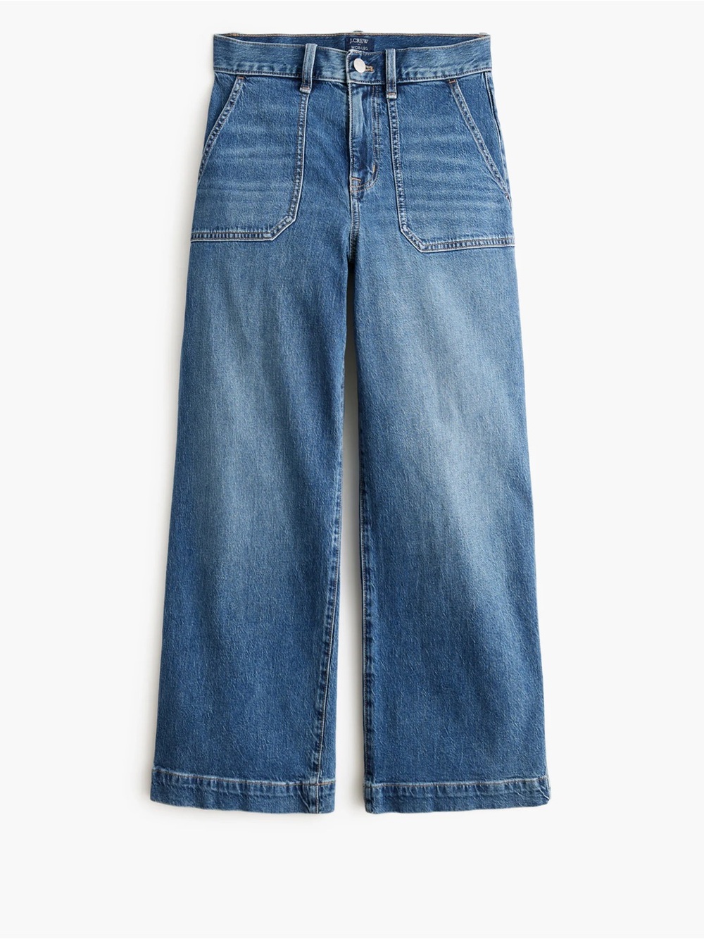J. Crew Wide-Leg Cropped Denim Jeans size 32 inch Petite